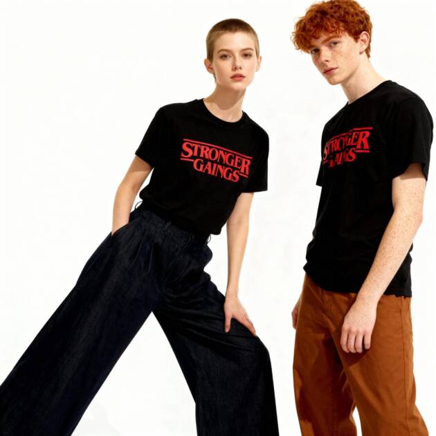 Male and female models wearing the