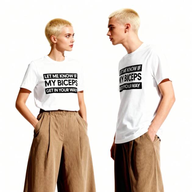 Male and female models wearing the