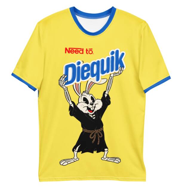 A yellow ringer t-shirt from the Fit Life clothing brand, featuring the