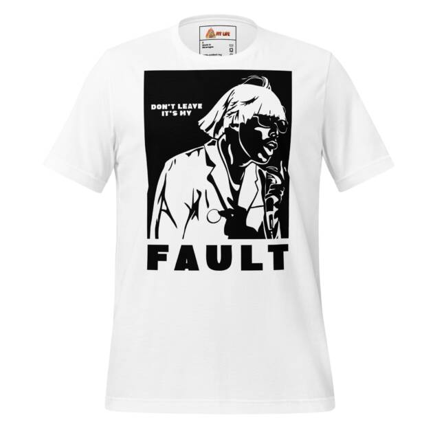 White Tyler The Creator 'Don't Leave It's My Fault' graphic t-shirt.